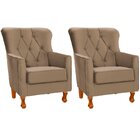 Kit 2 Poltronas Para Sala Decorativas C/ Capitonê Carrara Vel
