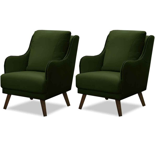 Kit 2 Poltronas Para Sala Decorativas C/ Tachas Sarah Veludo