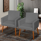 Kit 2 Poltronas Para Sala Decorativas Reforçadas  Beatriz Sue
