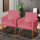 Kit 2 Poltronas Para Sala Decorativas Reforçadas  Beatriz Sue