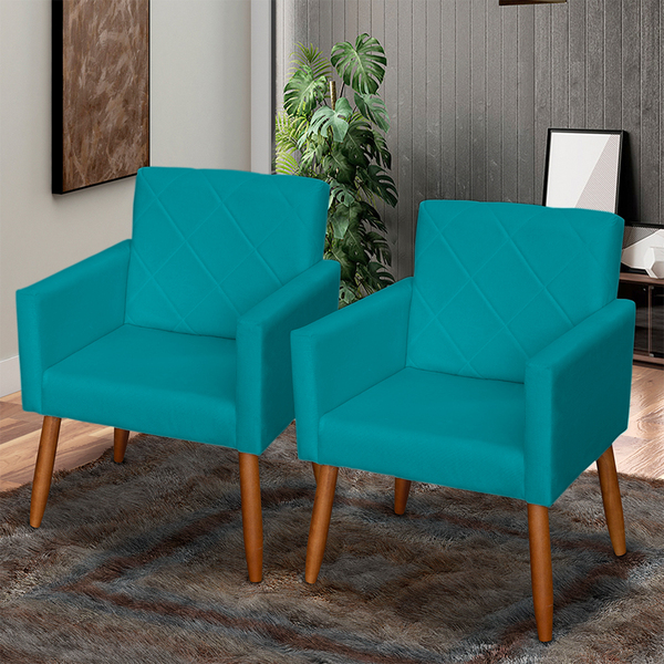 Kit 2 Poltronas Para Sala Decorativas Reforçadas  Beatriz Sue