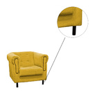 Kit 2 Poltronas Parreira Suede Amarelo Pés Palito Tana Decor