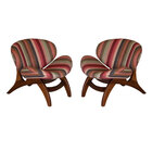 Kit 2 Poltronas Pérola Decorativa Para Sala 72 Cm Pés Madeira