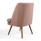 Kit 2 Poltronas Pérsia Pés Palito Madeira Algodão Rose