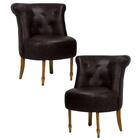 Kit 2 Poltronas Pés Madeira Olinda Corano Marrom Escuro