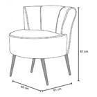 Kit 2 Poltronas Pés Palito Alumínio Gold Linho Bege