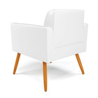 Kit 2 Poltronas Pés Palito Castanho Marisa Corano - Branco