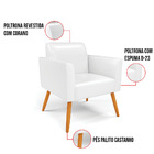 Kit 2 Poltronas Pés Palito Castanho Marisa Corano - Branco