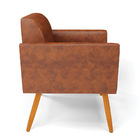 Kit 2 Poltronas Pés Palito Castanho Marisa Corano - Nozes