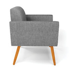 Kit 2 Poltronas Pés Palito Castanho Marisa Linho Grafite A26