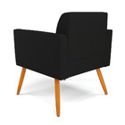 Kit 2 Poltronas Pés Palito Castanho Marisa Linho Preto A79