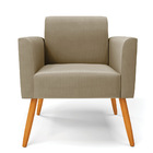 Kit 2 Poltronas Pés Palito Castanho Marisa Suede - Marrom Rato