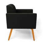 Kit 2 Poltronas Pés Palito Castanho Marisa Suede - Preto