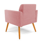 Kit 2 Poltronas Pés Palito Castanho Marisa Suede - Rose