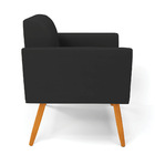 Kit 2 Poltronas Pés Palito Castanho Marisa Veludo Preto