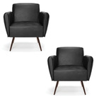 Kit 2 Poltronas Pés Palito De Ferro Bruna Corano D01 - D'ross