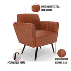 Kit 2 Poltronas Pés Palito De Ferro Bruna Corano D01 - D'ross