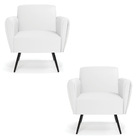 Kit 2 Poltronas Pés Palito De Ferro Bruna Corino D01 - D'ross