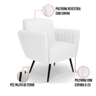 Kit 2 Poltronas Pés Palito De Ferro Bruna Corino D01 - D'ross