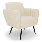 Kit 2 Poltronas Pés Palito De Ferro Bruna Linho D01 - D'rossi