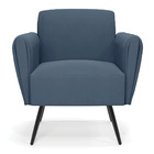 Kit 2 Poltronas Pés Palito De Ferro Bruna Suede D01 - D'rossi