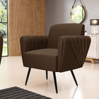 Kit 2 Poltronas Pés Palito De Ferro Bruna Suede D01 - D'rossi