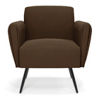 Kit 2 Poltronas Pés Palito De Ferro Bruna Suede D01 - D'rossi