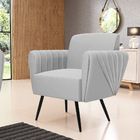 Kit 2 Poltronas Pés Palito De Ferro Bruna Suede D01 - D'rossi