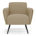 Kit 2 Poltronas Pés Palito De Ferro Bruna Suede D01 - D'rossi