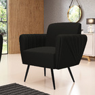 Kit 2 Poltronas Pés Palito De Ferro Bruna Suede D01 - D'rossi