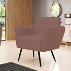 Kit 2 Poltronas Pés Palito De Ferro Bruna Veludo D01 - D'ross