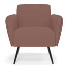 Kit 2 Poltronas Pés Palito De Ferro Bruna Veludo D01 - D'ross