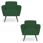 Kit 2 Poltronas Pés Palito De Ferro Bruna Veludo D01 - D'ross