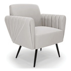 Kit 2 Poltronas Pés Palito De Ferro Bruna Veludo D01 - D'ross