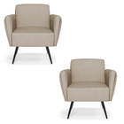 Kit 2 Poltronas Pés Palito De Ferro Bruna Veludo Luxo - D'ros