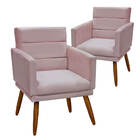 Kit 2 Poltronas Pés Palito Decorarivas Sala Atendimento Recep