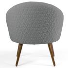 Kit 2 Poltronas Pés Palito Linho Cinza Escuro Domi