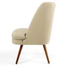 Kit 2 Poltronas Pés Palito Madeira Pérsia C-129 Linho Bege Es