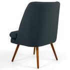 Kit 2 Poltronas Pés Palito Madeira Pérsia C-465 Linho Chumbo