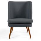 Kit 2 Poltronas Pés Palito Madeira Suede Cinza