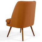 Kit 2 Poltronas Pés Palito Madeira Suede Telha