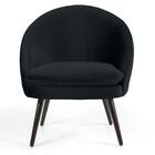 Kit 2 Poltronas Pés Palito Madeira Veludo Preto Domi