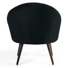 Kit 2 Poltronas Pés Palito Madeira Veludo Preto Domi