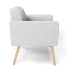 Kit 2 Poltronas Pés Palito Natural Marisa Linho - A05 Cinza