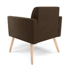 Kit 2 Poltronas Pés Palito Natural Marisa Suede - Marrom