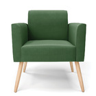 Kit 2 Poltronas Pés Palito Natural Marisa Suede Verde