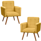 Kit 2 Poltronas Pés Palito Sala Recepção Atendimento Decorati