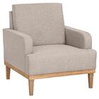 Kit 2 Poltronas Pés Retrô Lady Linho D05 Bege