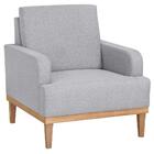 Kit 2 Poltronas Pés Retrô Lady Linho D05 Cinza