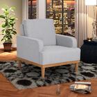 Kit 2 Poltronas Pés Retrô Lady Linho D05 Cinza